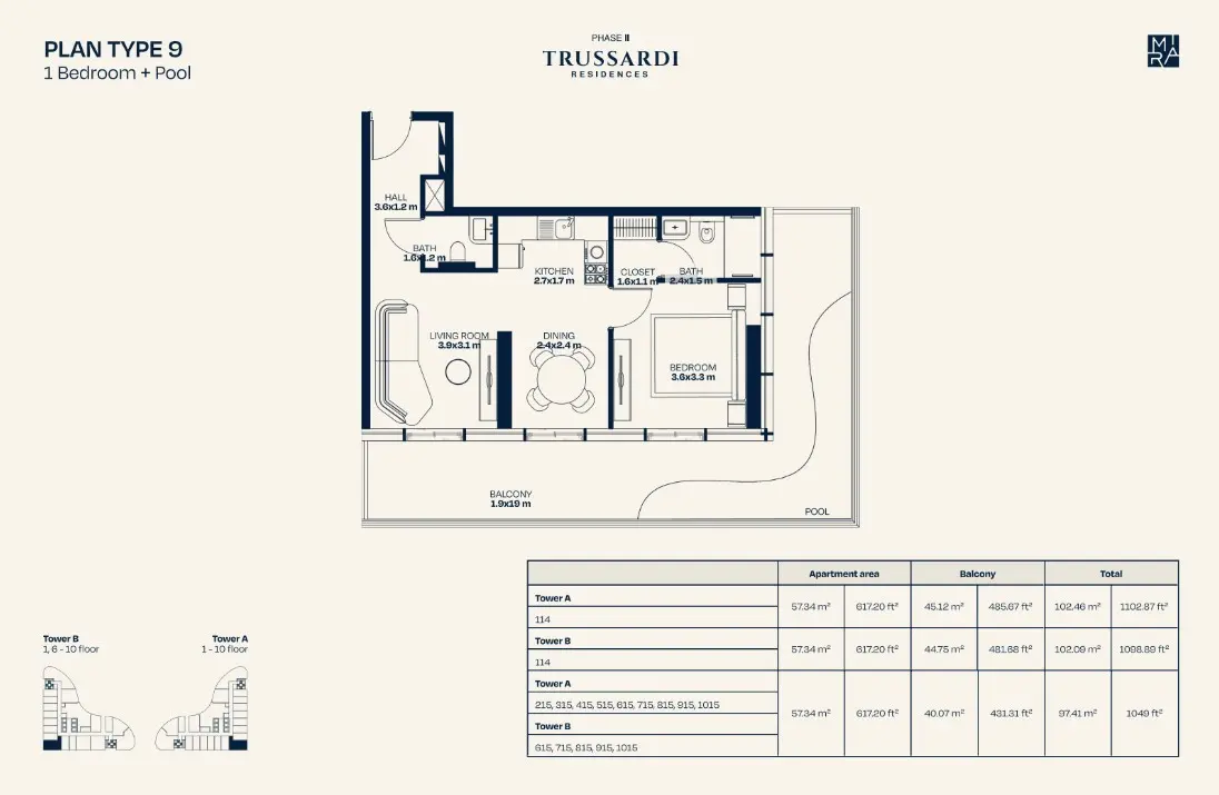Floor plan for Type 9
