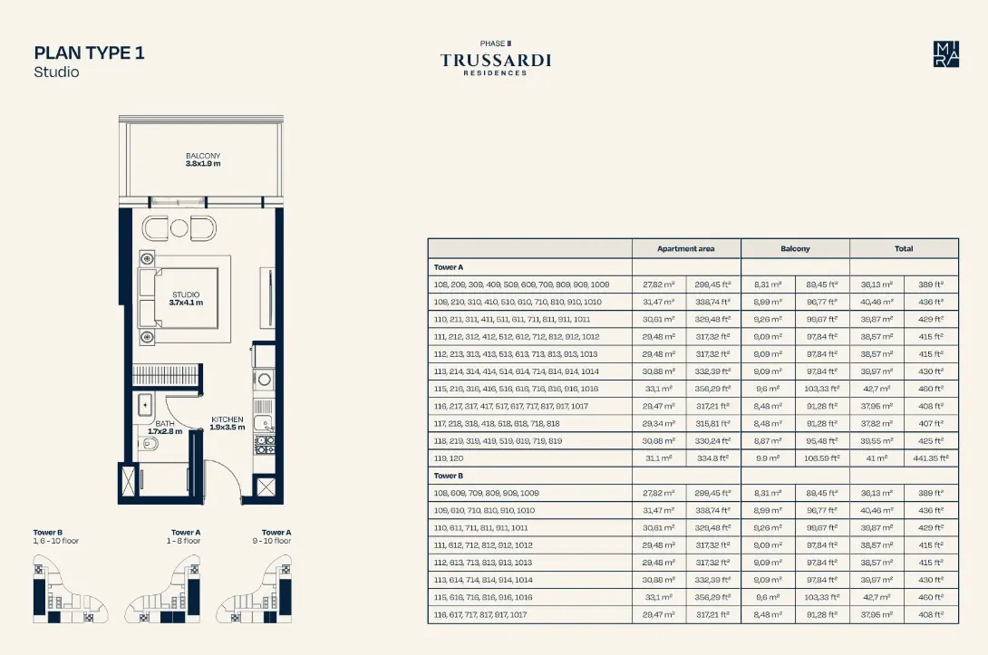 Floor plan for Type 1