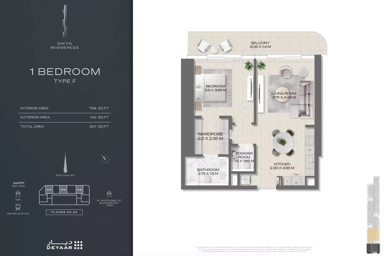 Floor plan for Type F