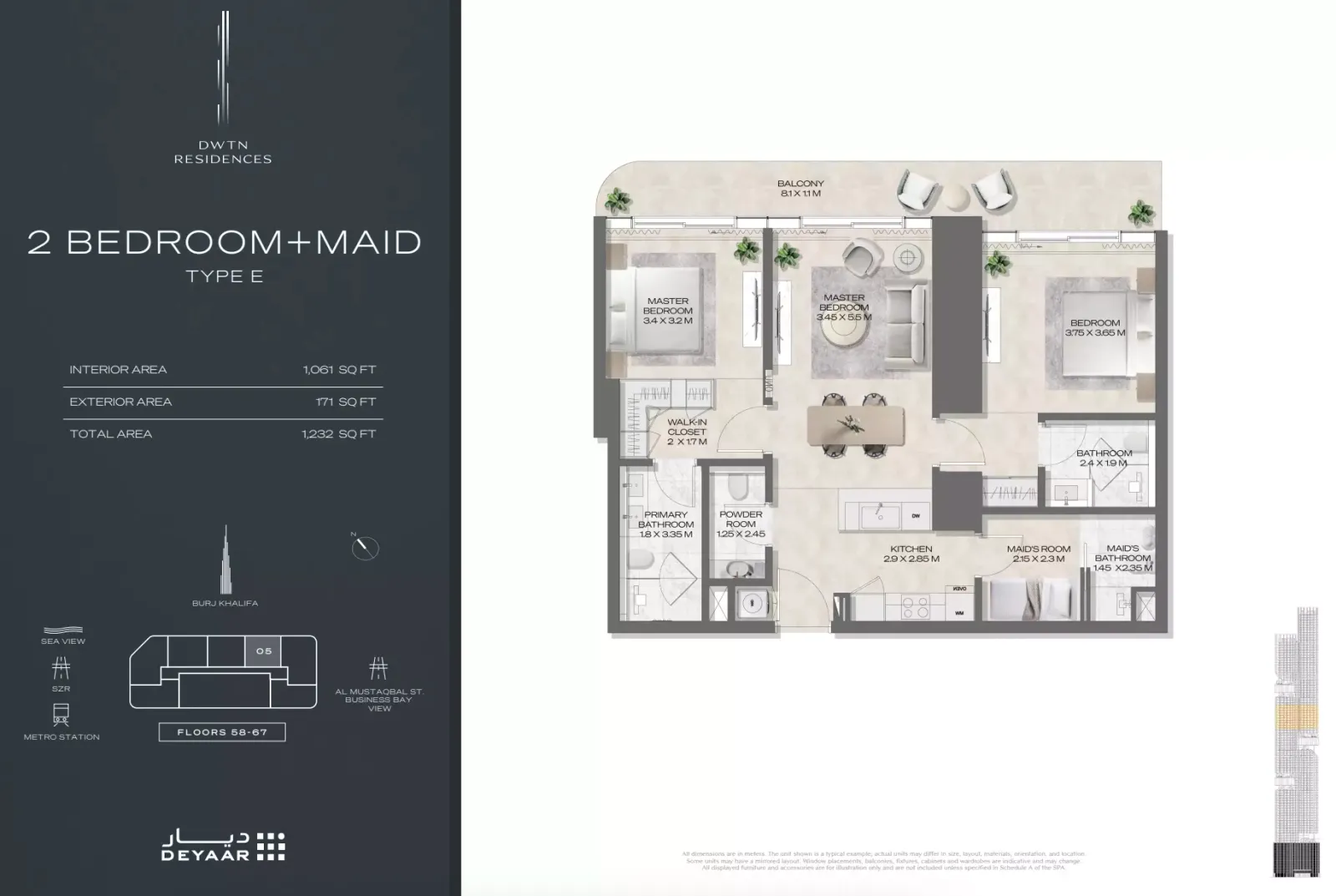Floor plan for Type E+M