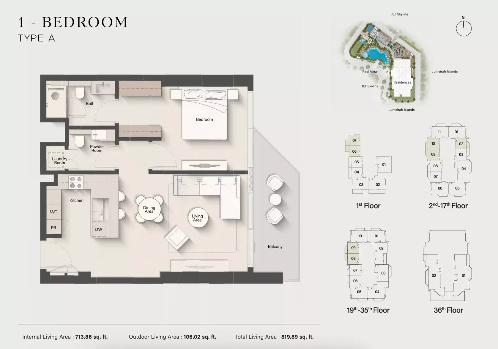 Floor plan for 1 Bed