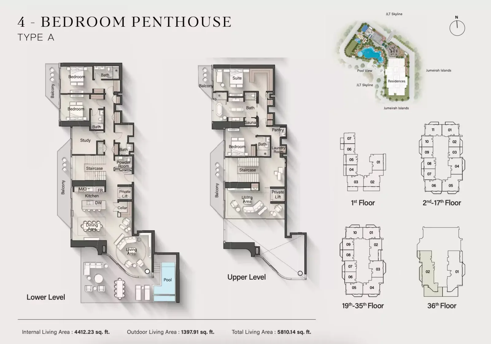Floor plan for 4 Beds