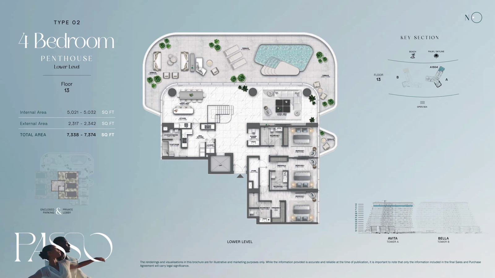 Bella by Passo 4 Bedroom Penthouse Lower Floor