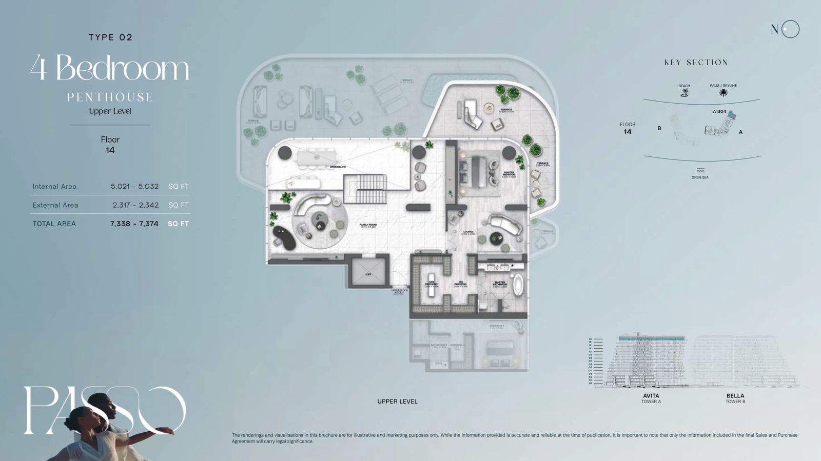 Bella by Passo 4 Bedroom Penthouse Upper Floor