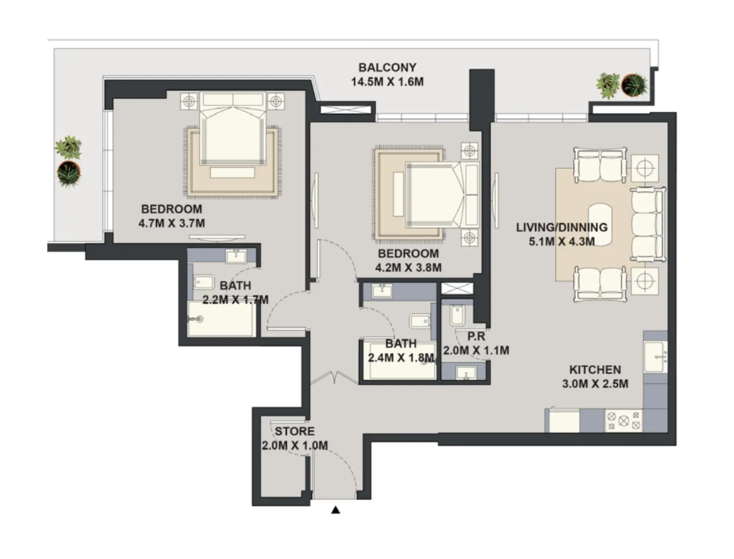 Floor plan for Type 1