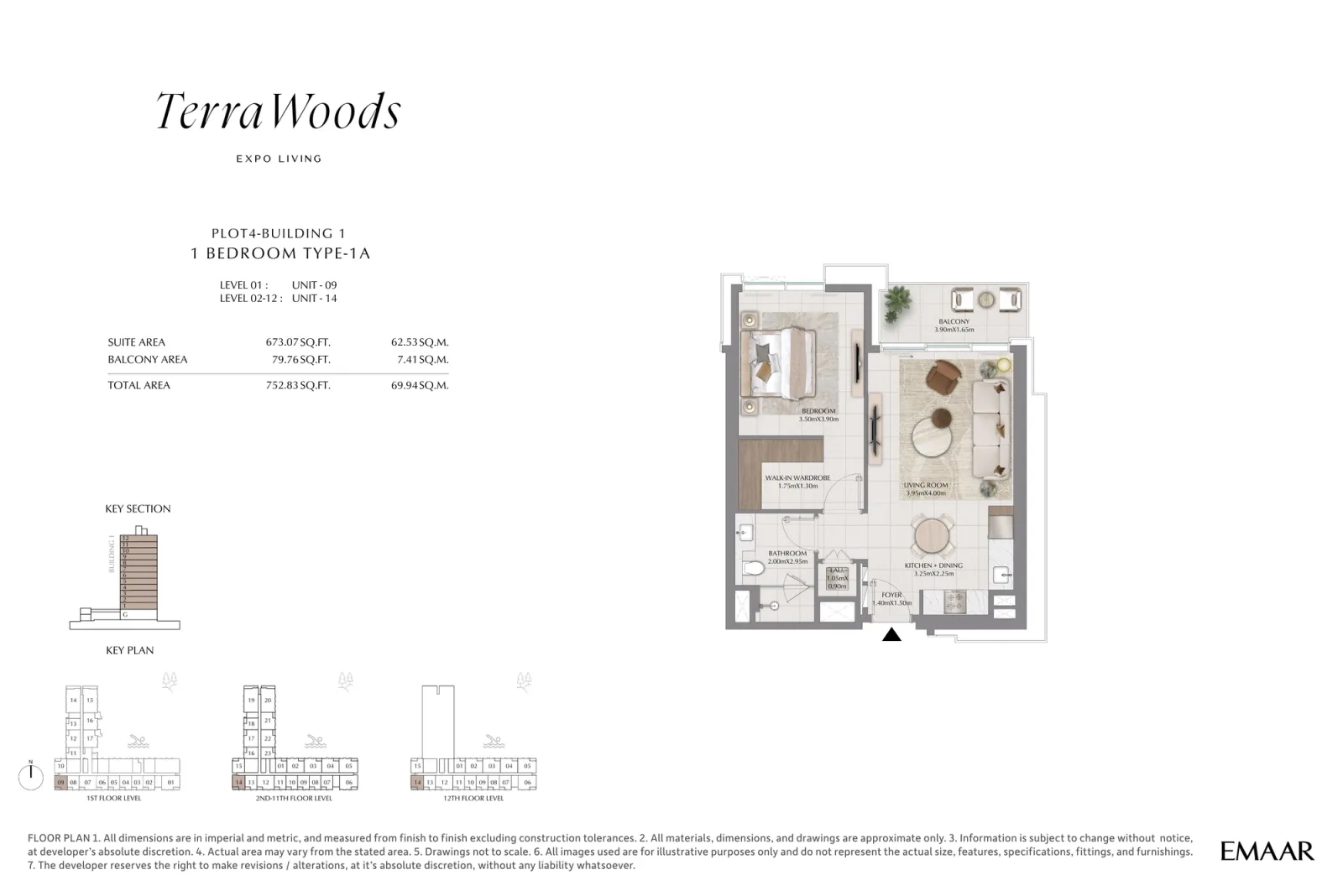 Floor plan for Type 1A