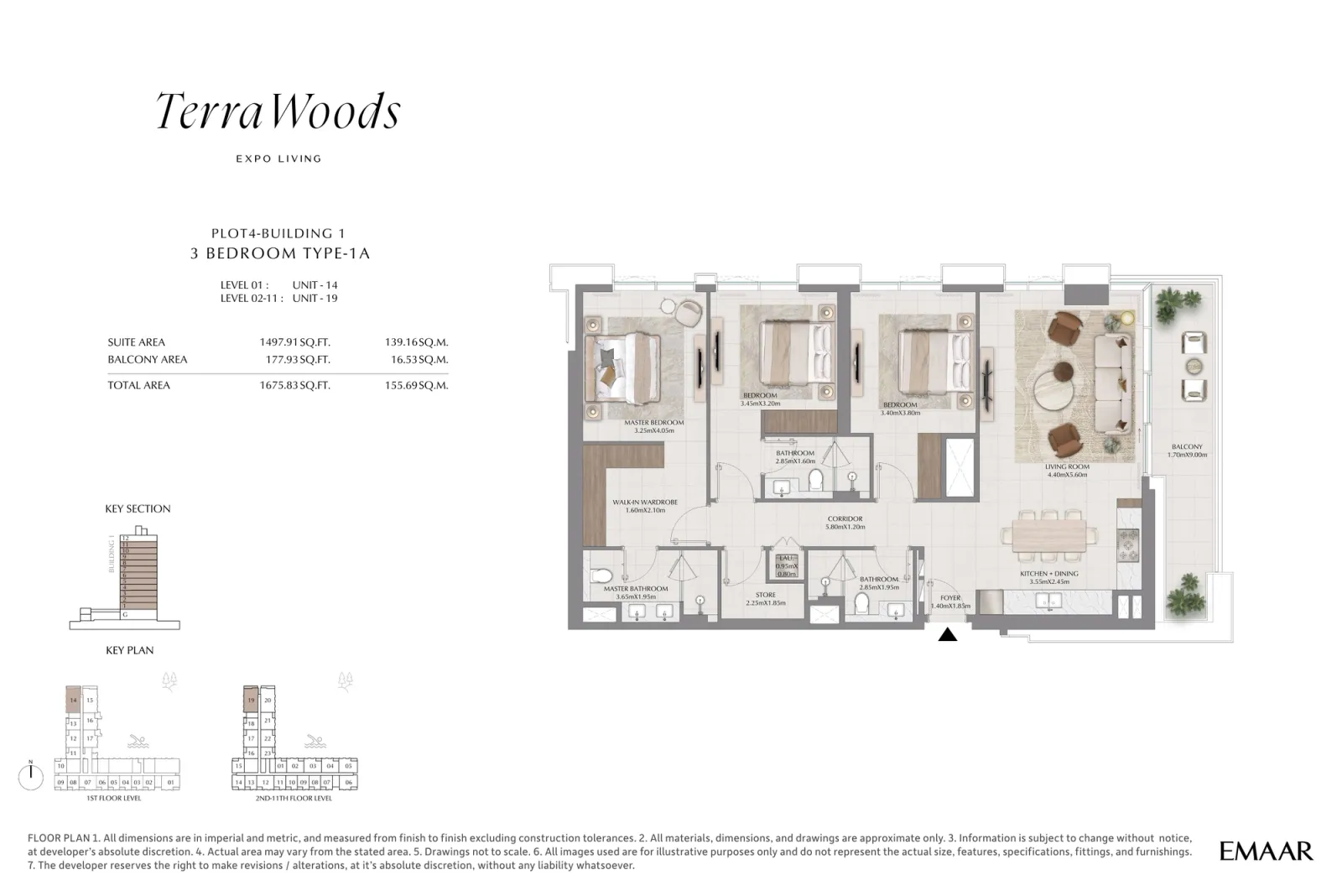 Floor plan for Type 1A