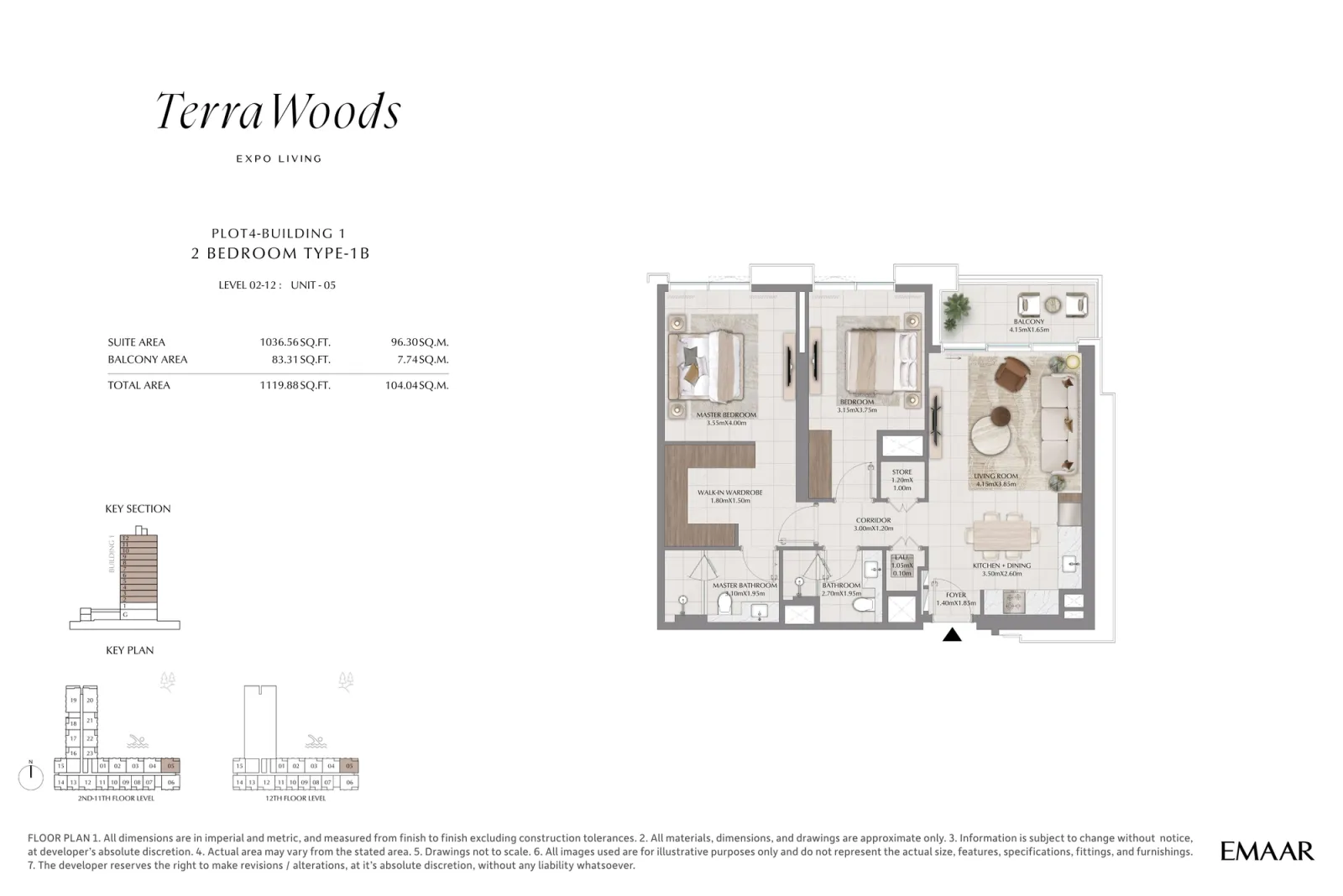 Floor plan for Type 1B