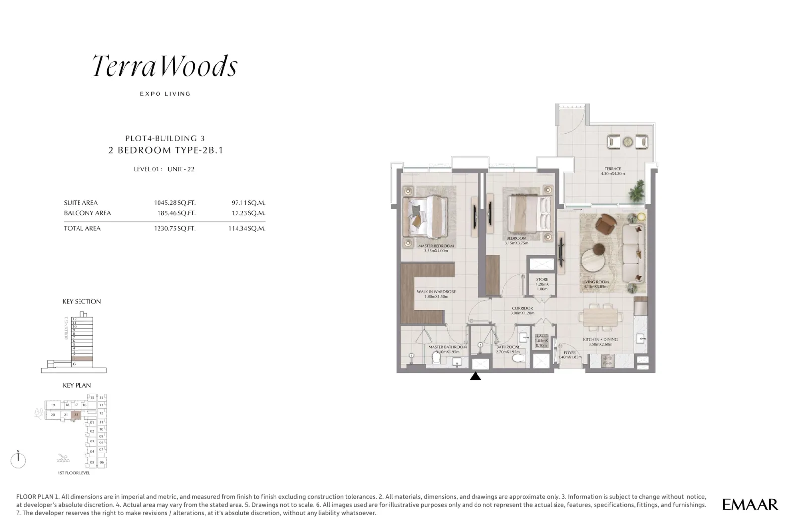 Floor plan for Type 2B1