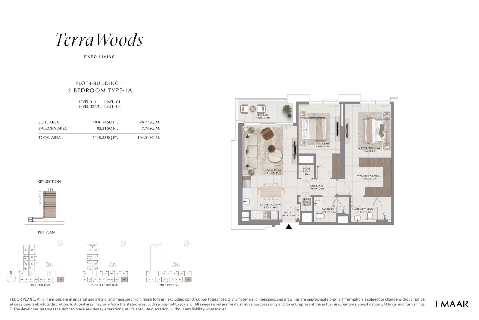 Floor plan for Type 1A
