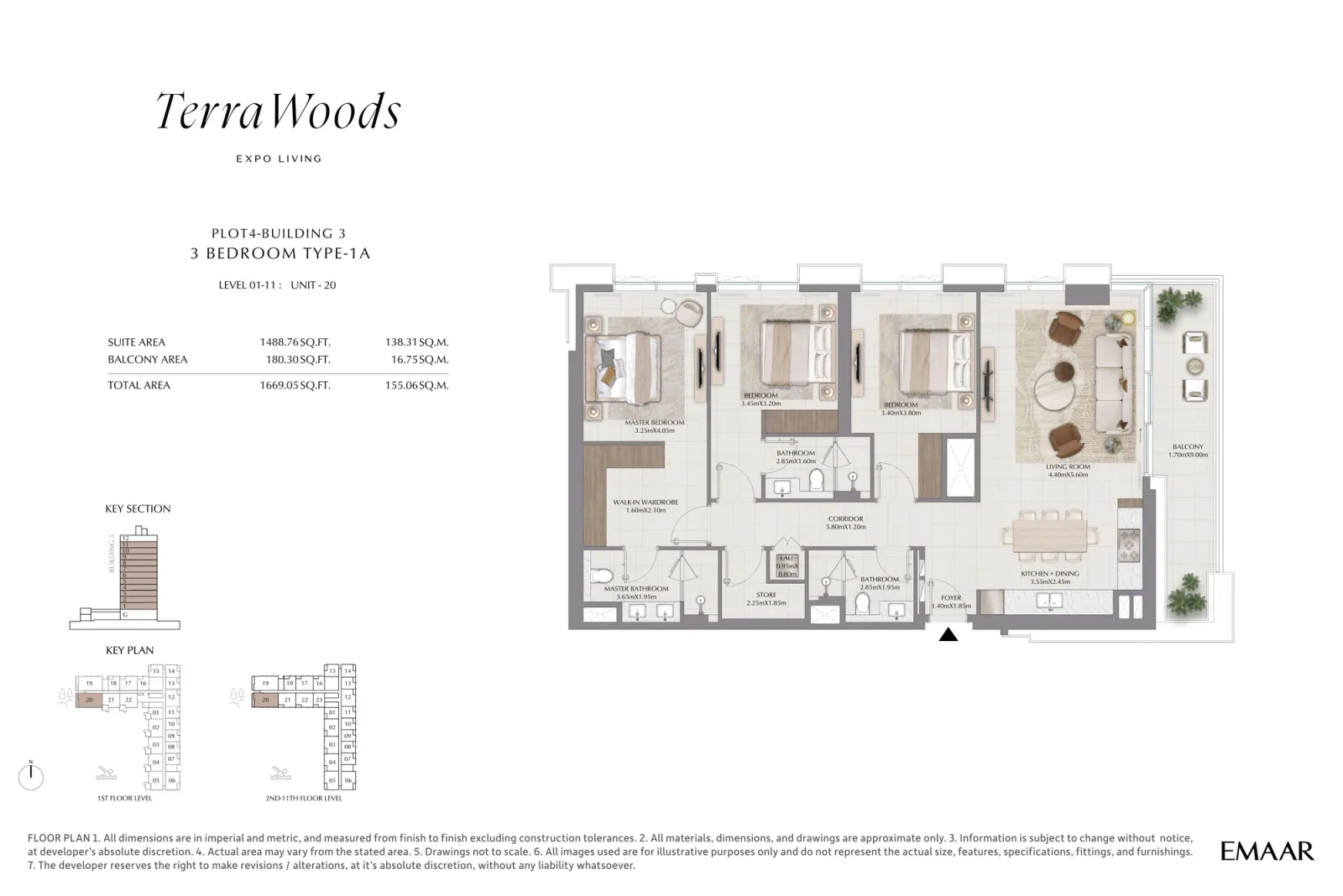 Floor plan for Type 1A