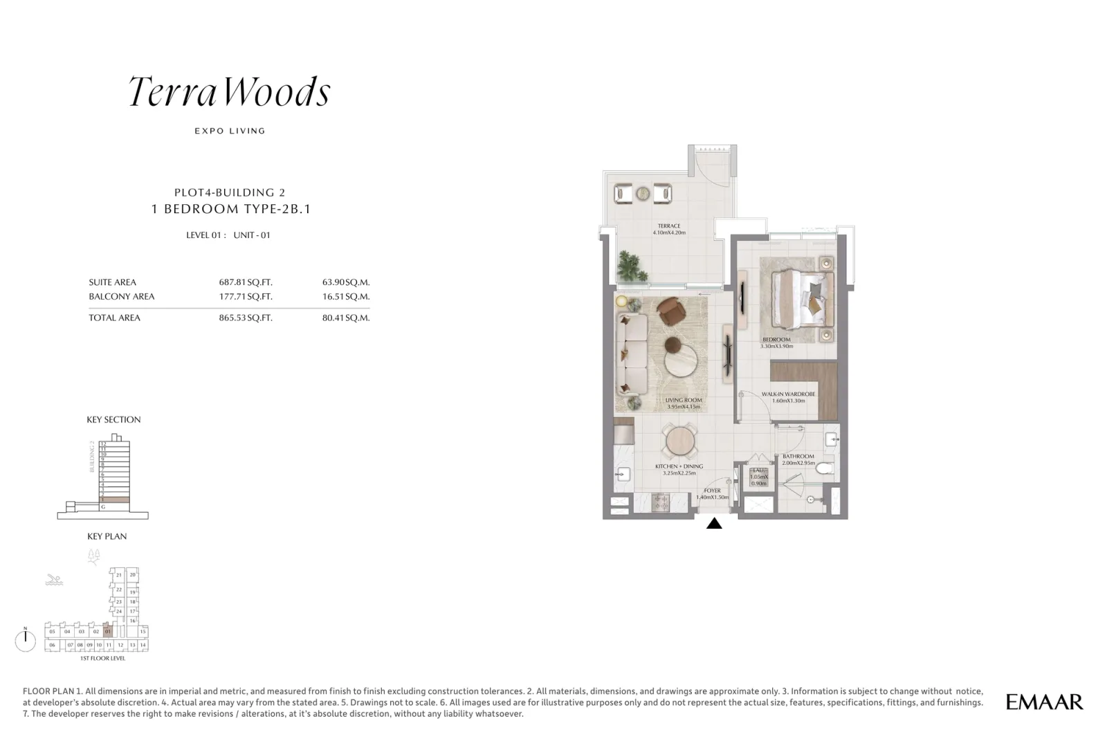 Floor plan for Type 2B1