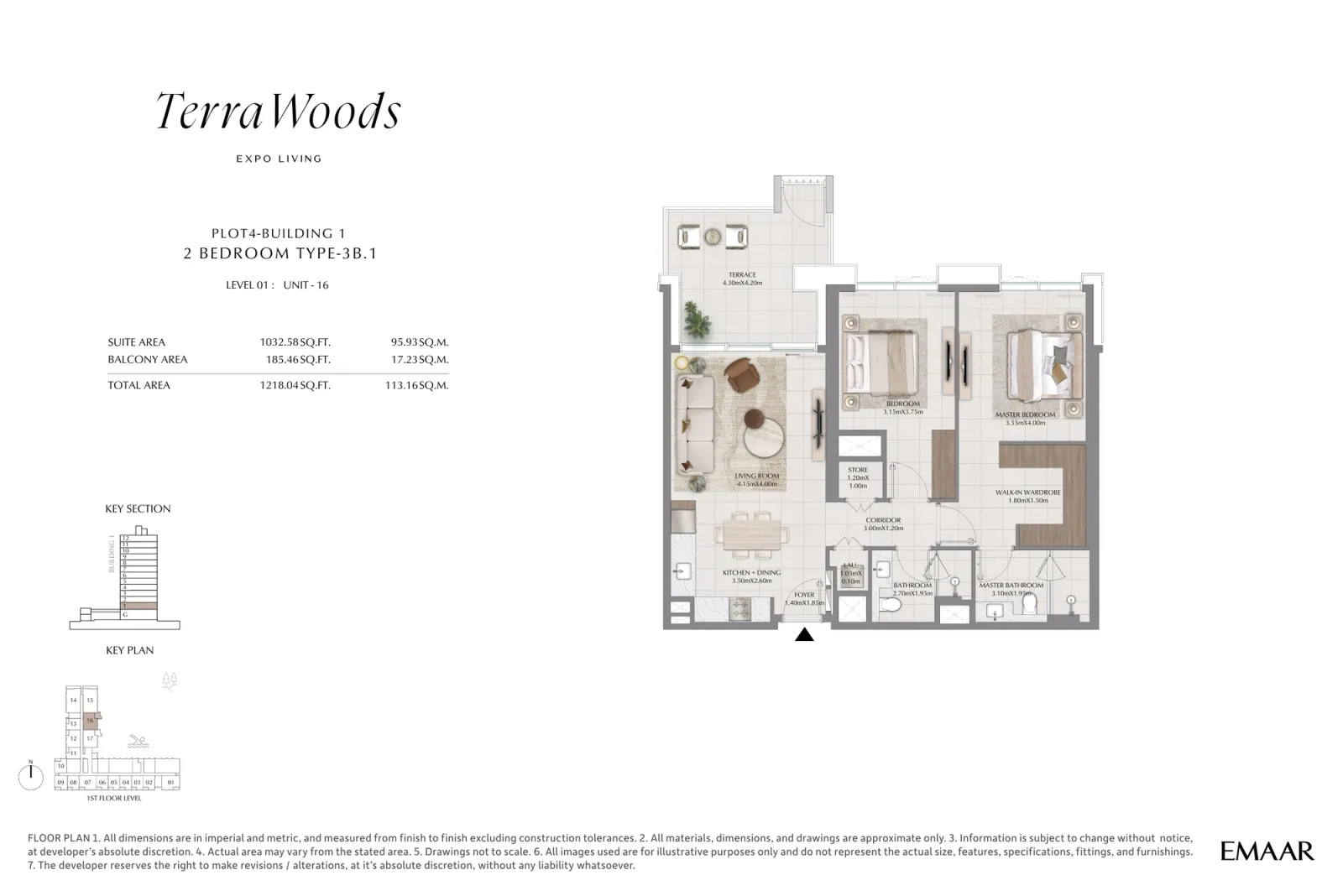 Floor plan for Type 3B1