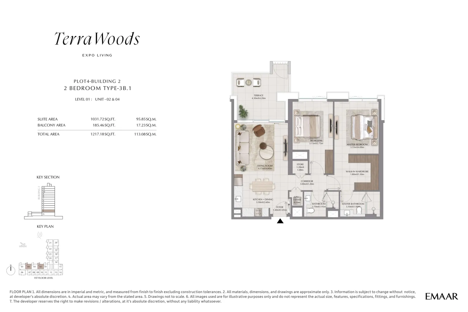 Floor plan for Type 3B1