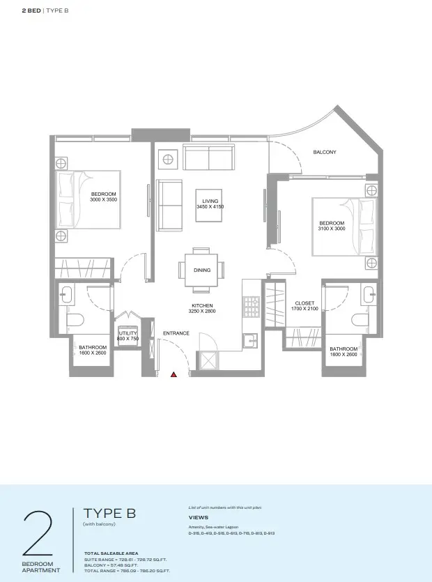 Floor plan for Type B