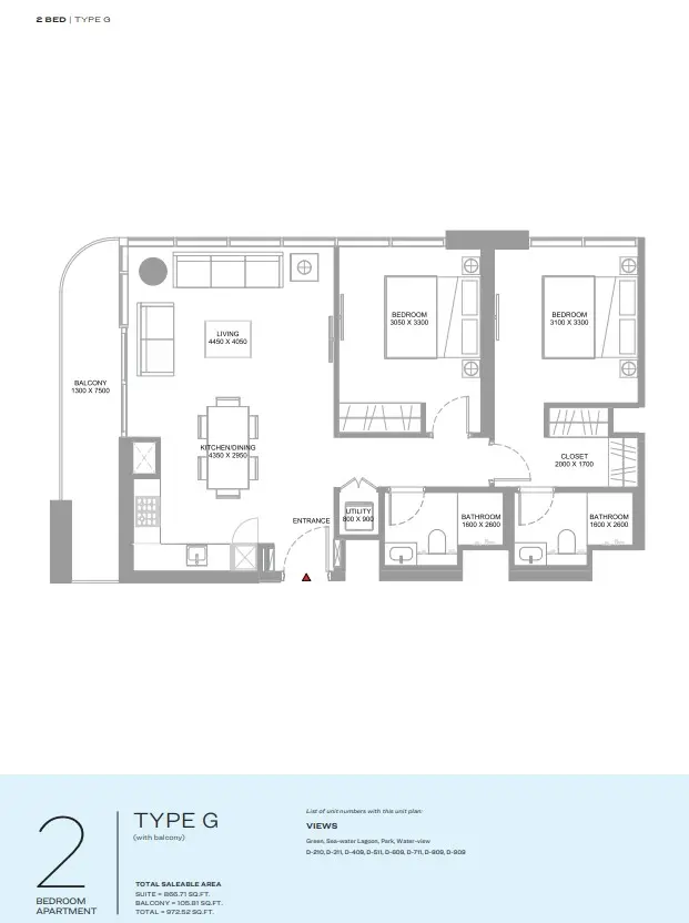 Floor plan for Type G