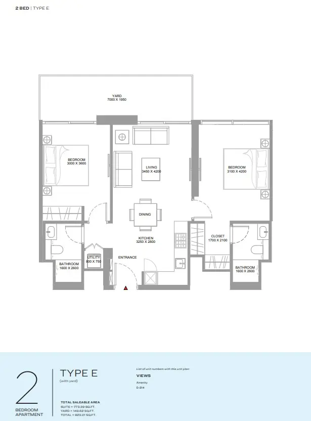 Floor plan for Type E