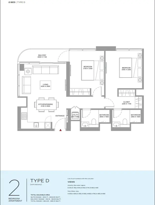 Floor plan for Type D