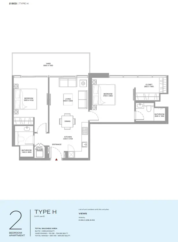 Floor plan for Type H