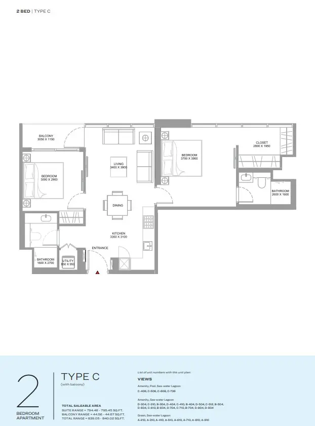 Floor plan for Type C