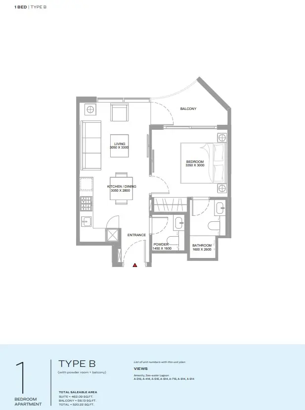 Floor plan for Type B