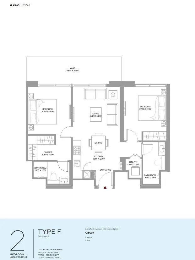 Floor plan for Type F