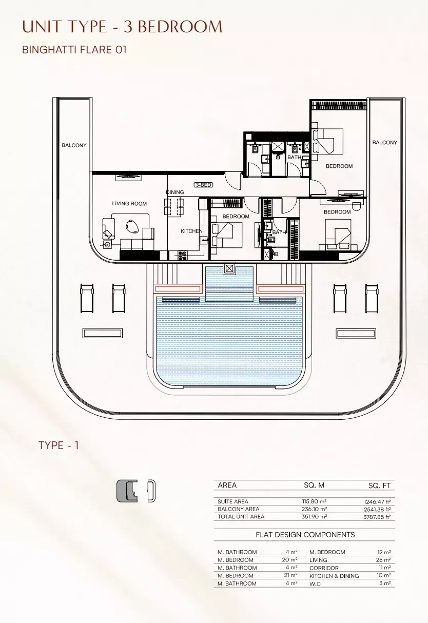 Floor plan for Type 01