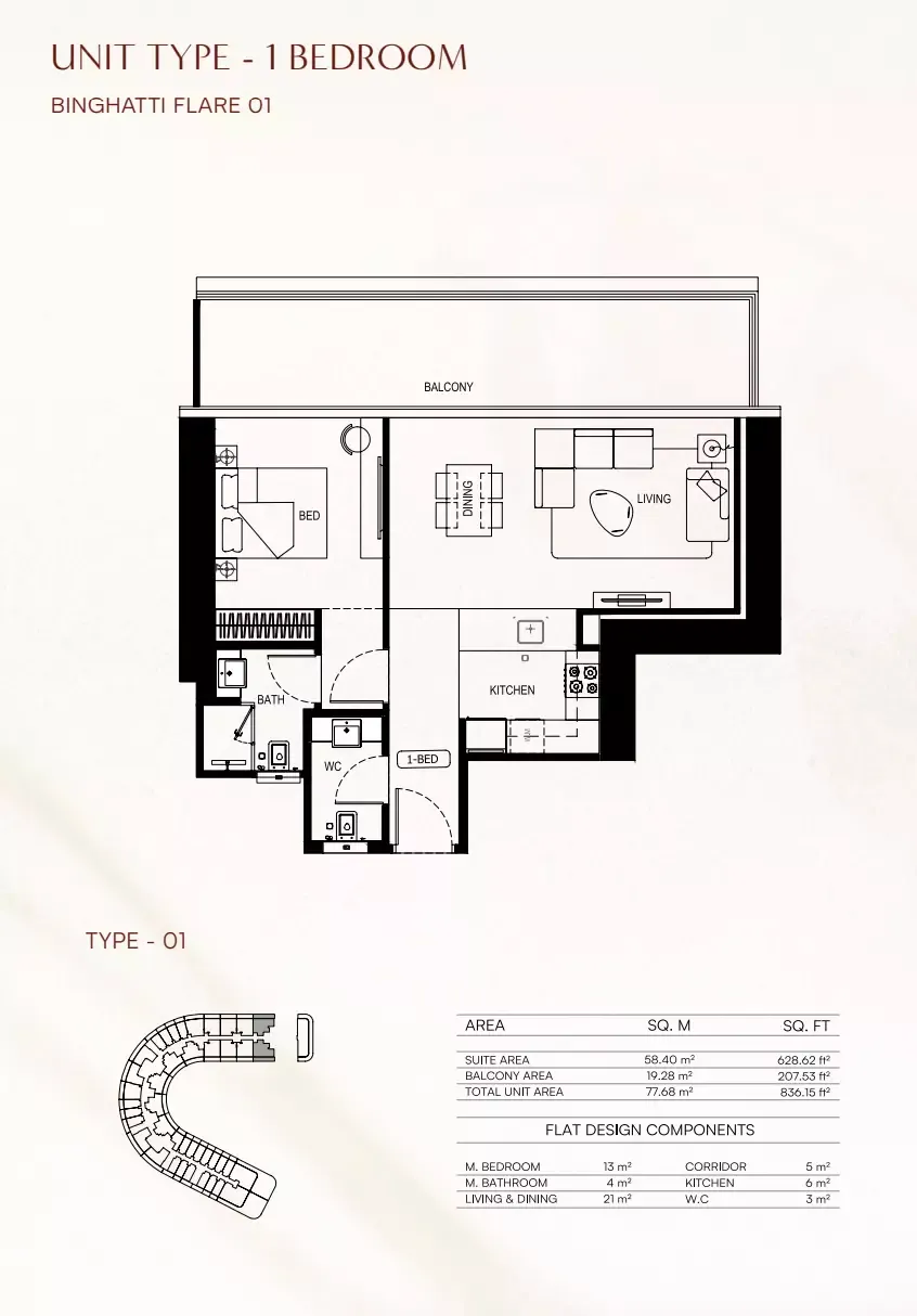 Floor plan for Type 01
