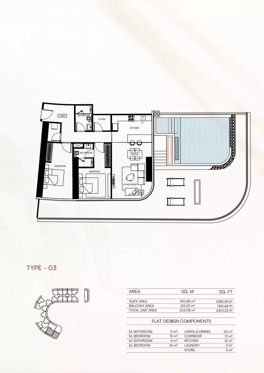 Floor plan for Type 03