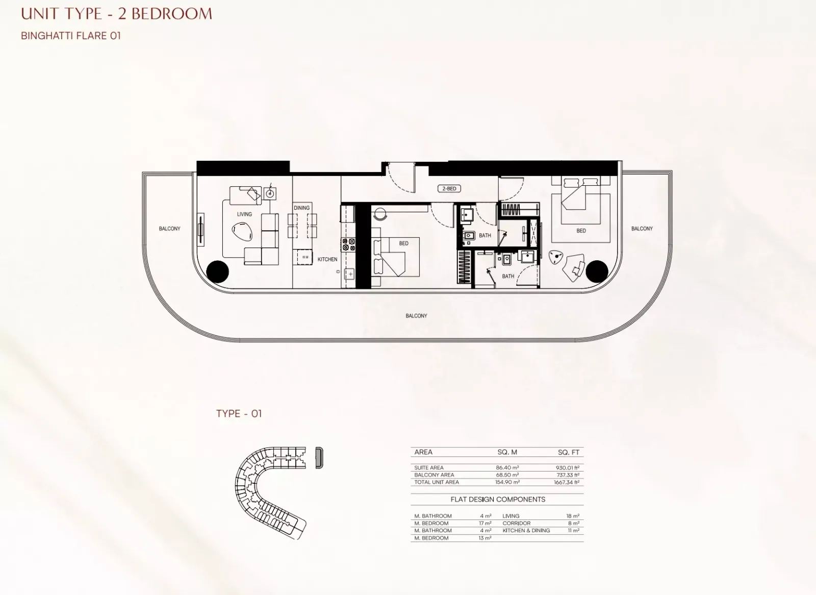 Floor plan for Type 01