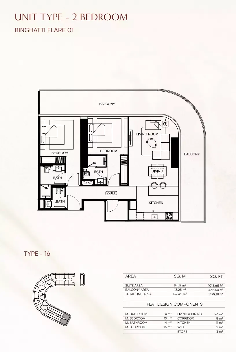 Floor plan for Type 16