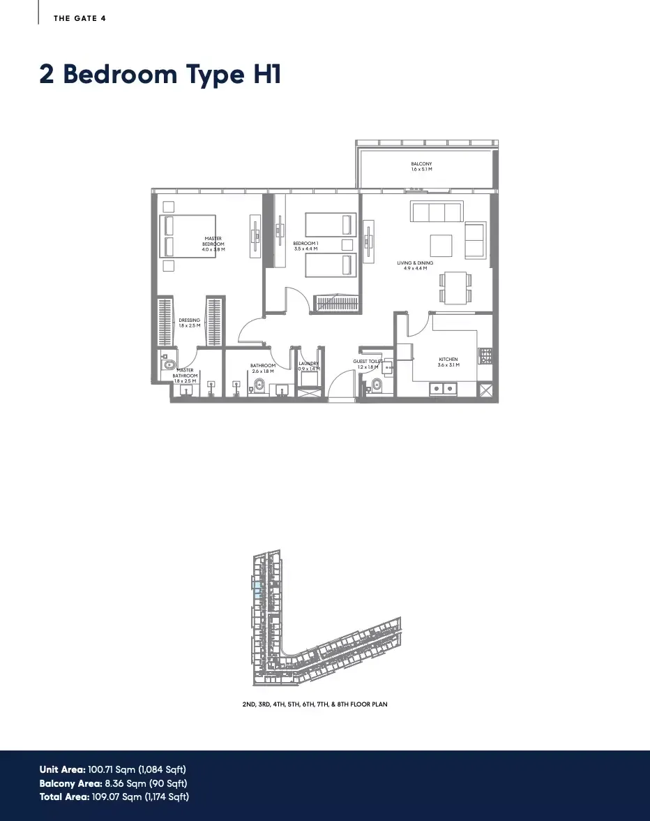 Floor plan for Type H1