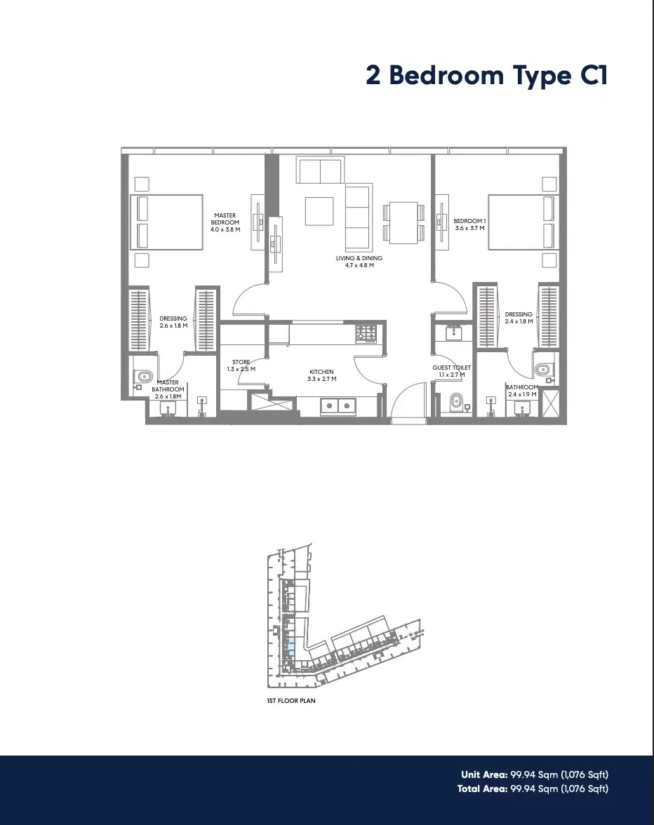 Floor plan for Type C1
