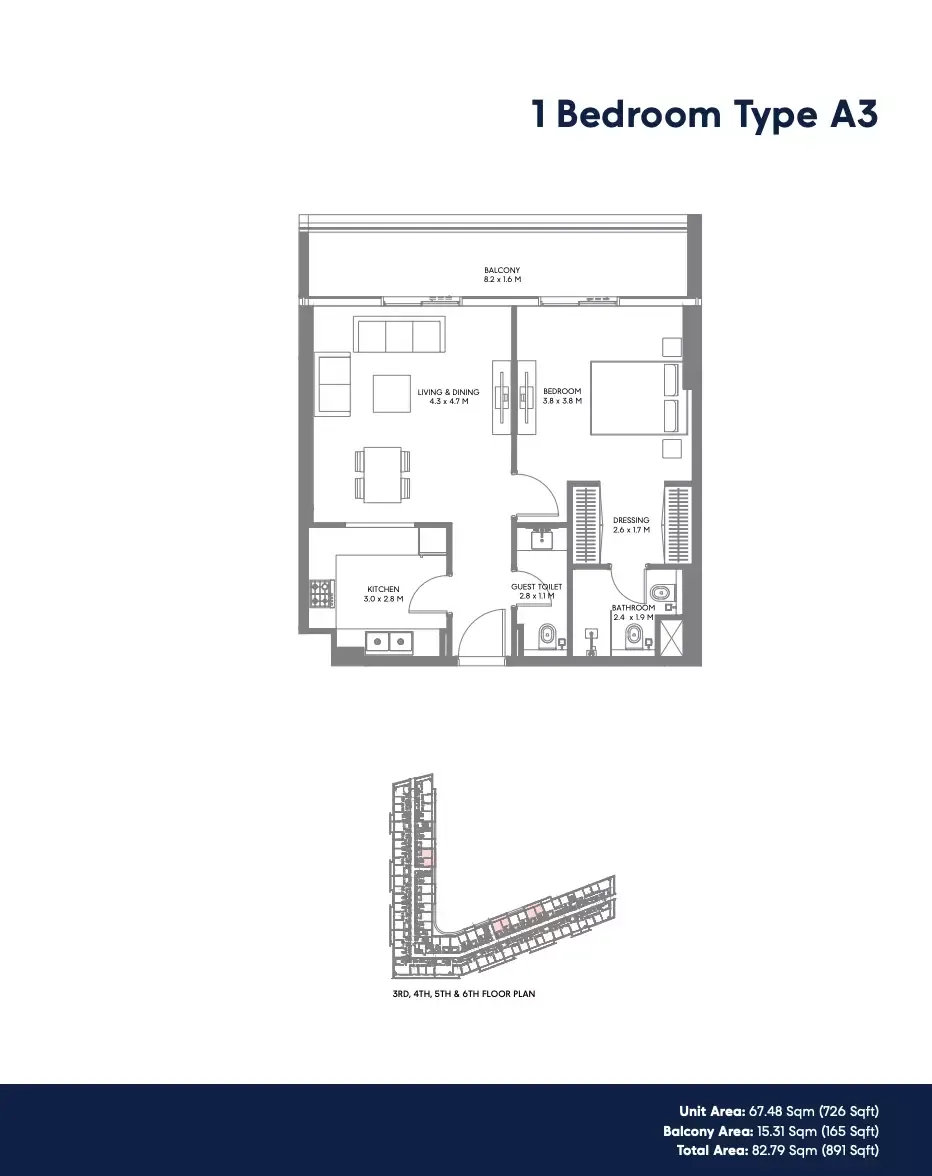 Floor plan for Type A3