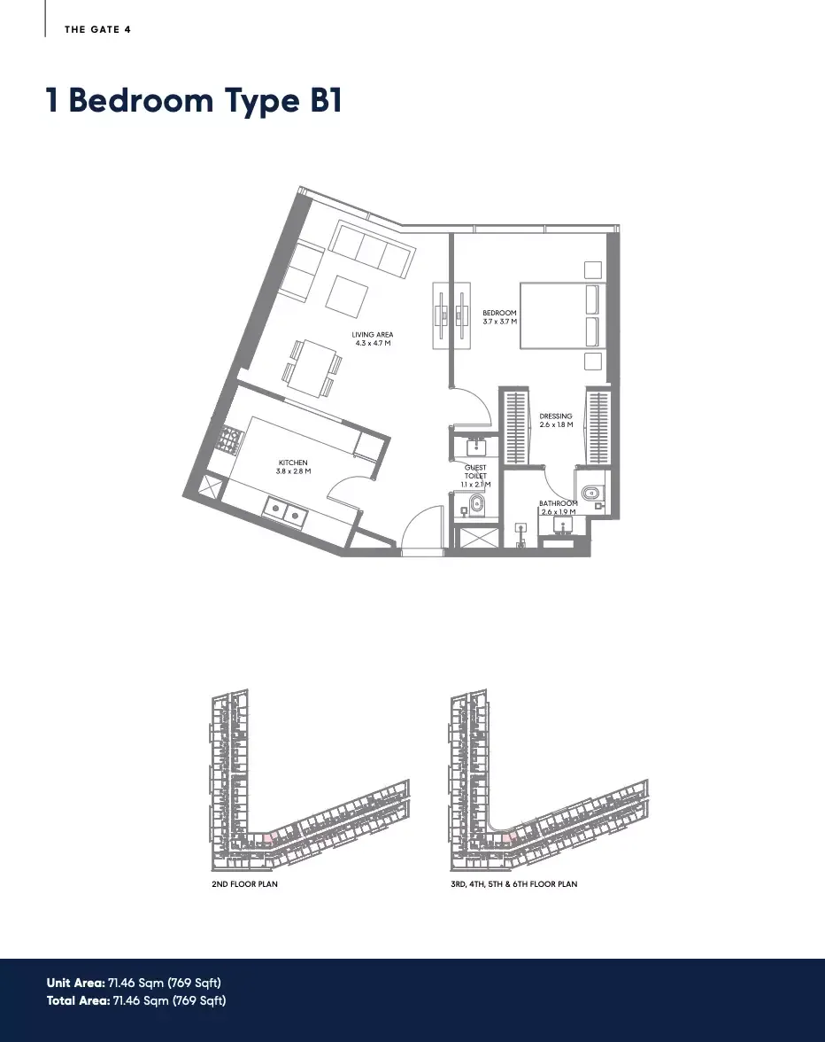 Floor plan for Type B1