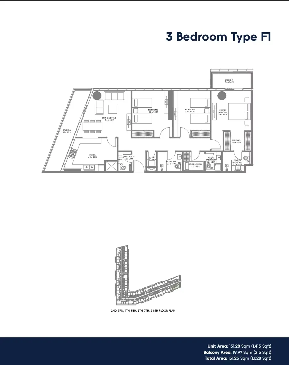 Floor plan for Type F1