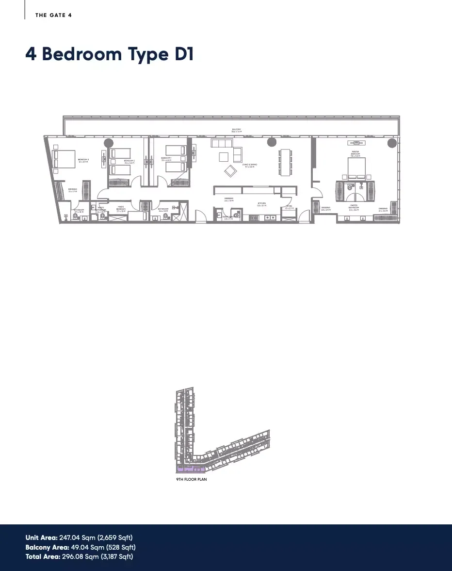 Floor plan for Type D1