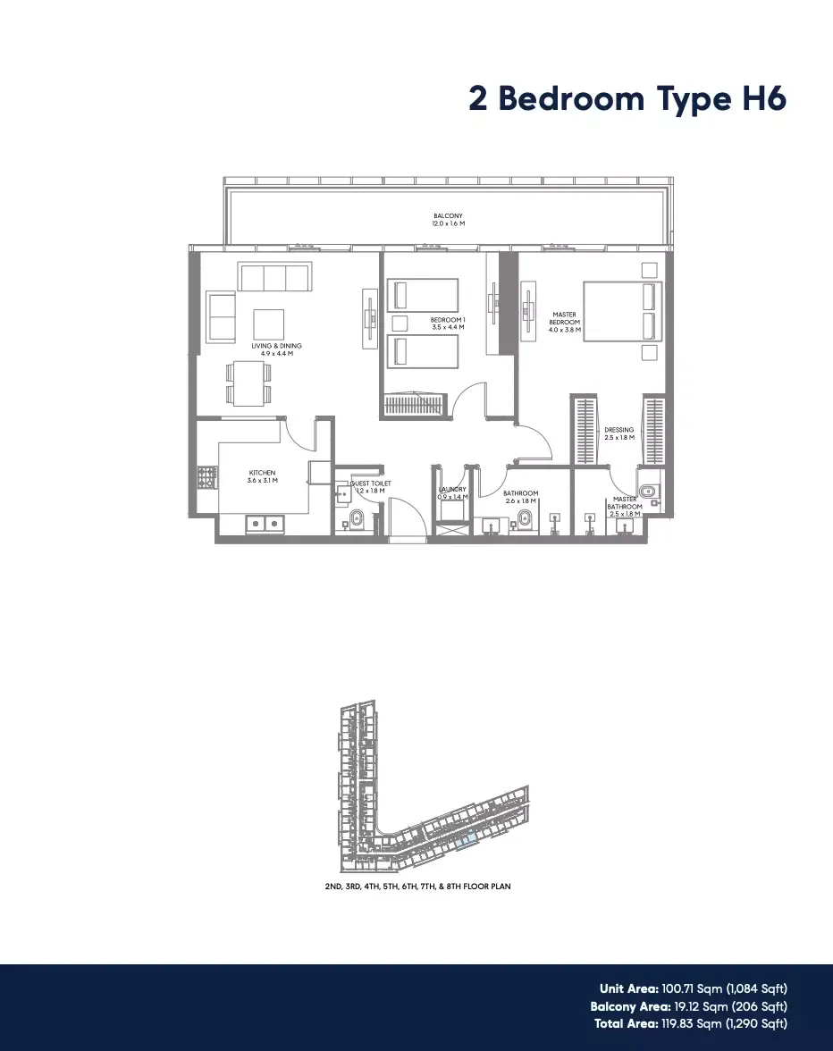Floor plan for Type H6
