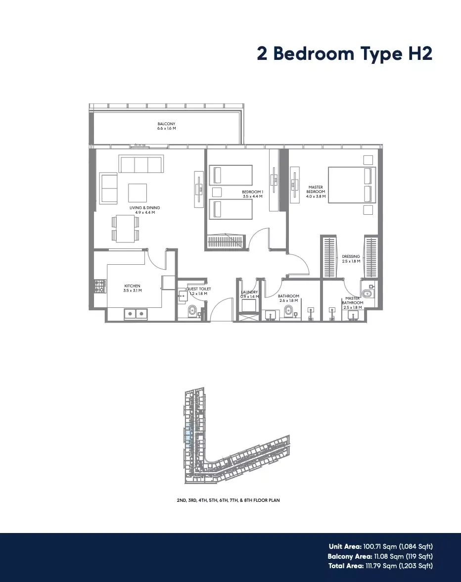 Floor plan for Type H2
