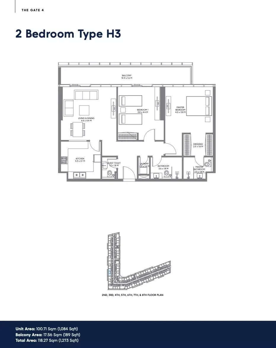 Floor plan for Type H3
