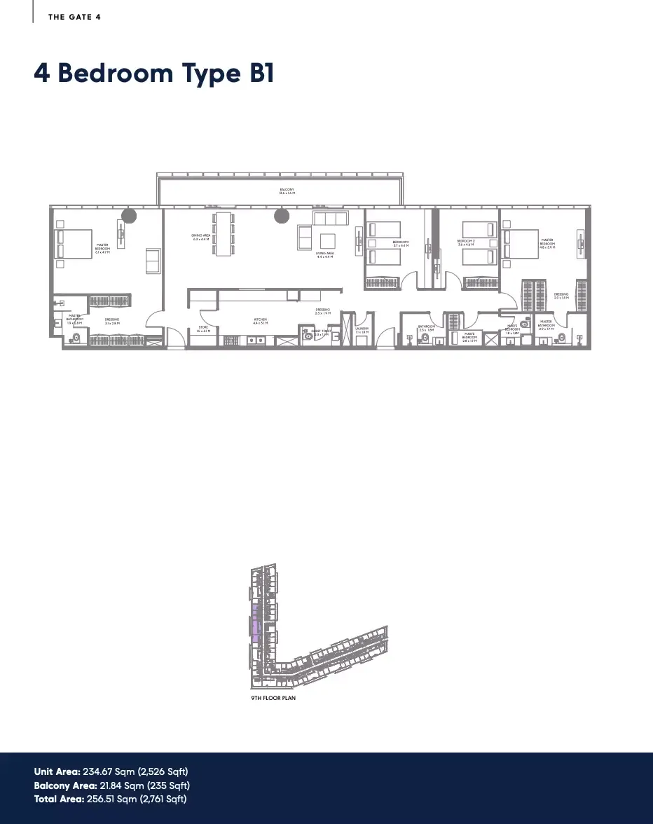 Floor plan for Type B1