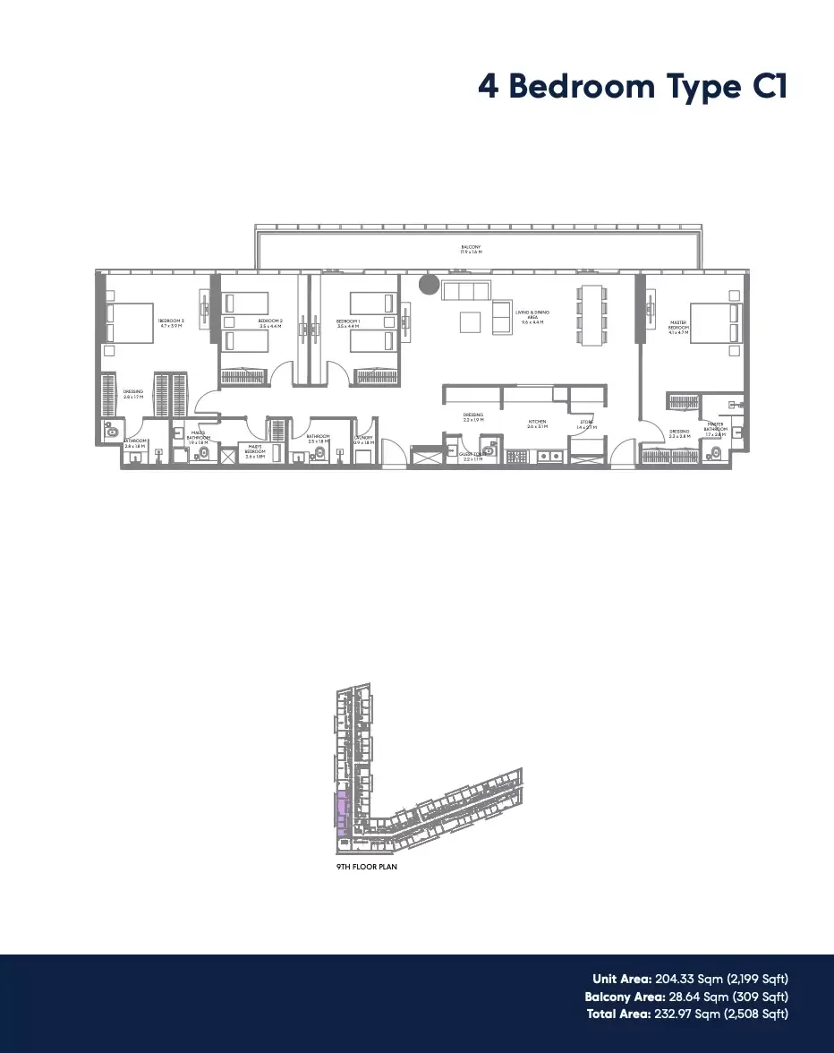 Floor plan for Type C1