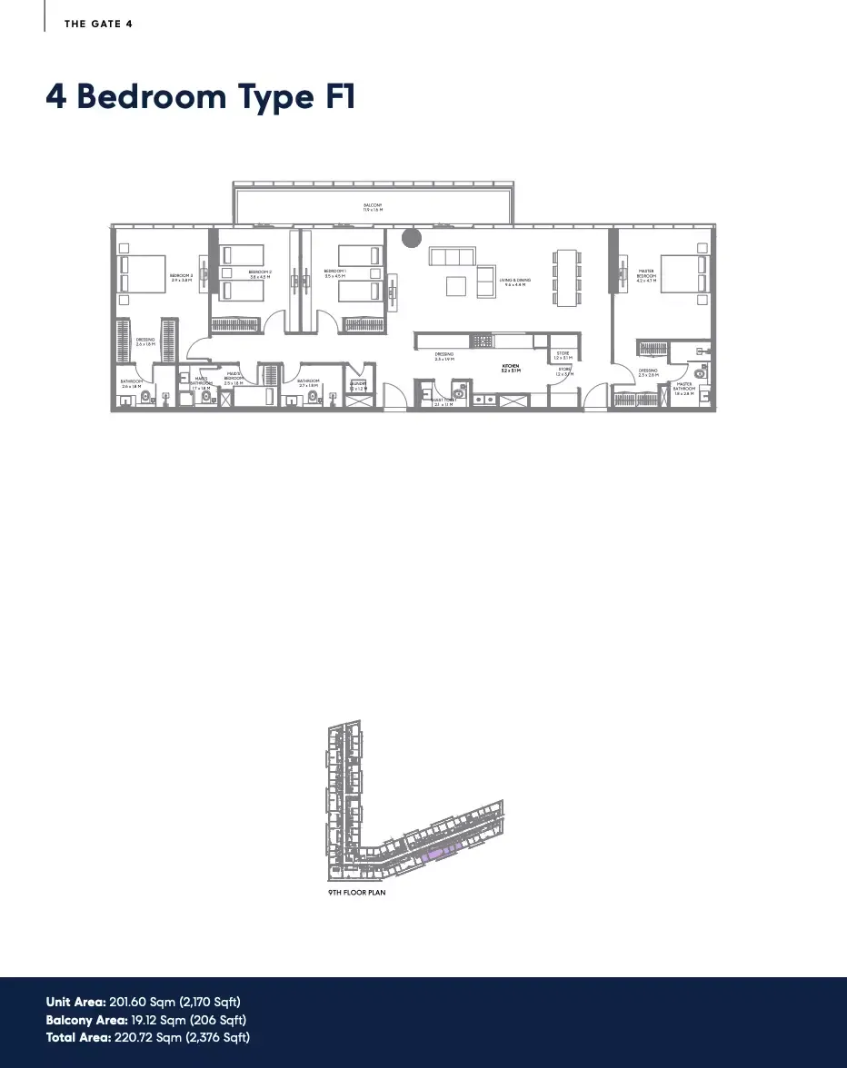 Floor plan for Type F1