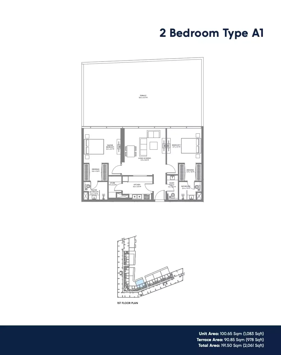 Floor plan for Type A1