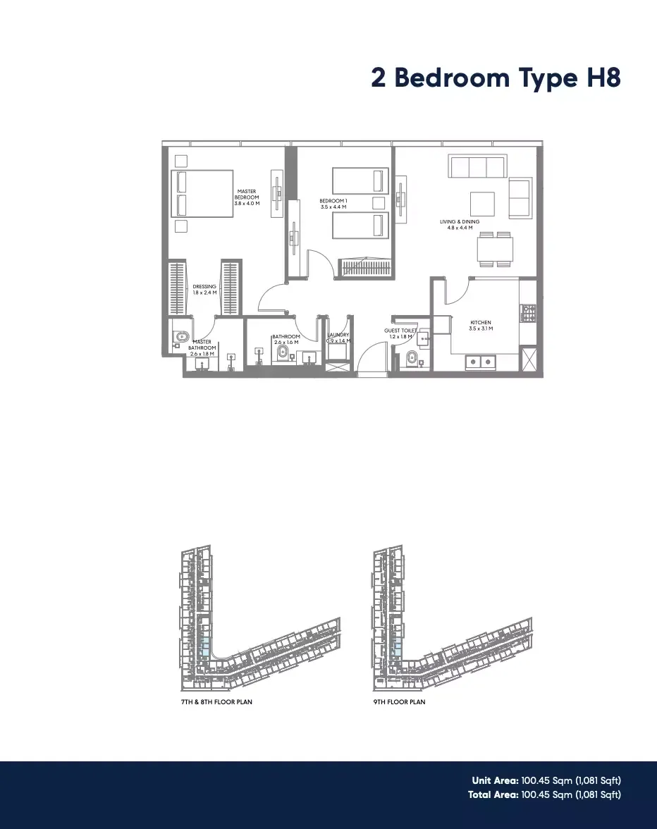 Floor plan for Type H8