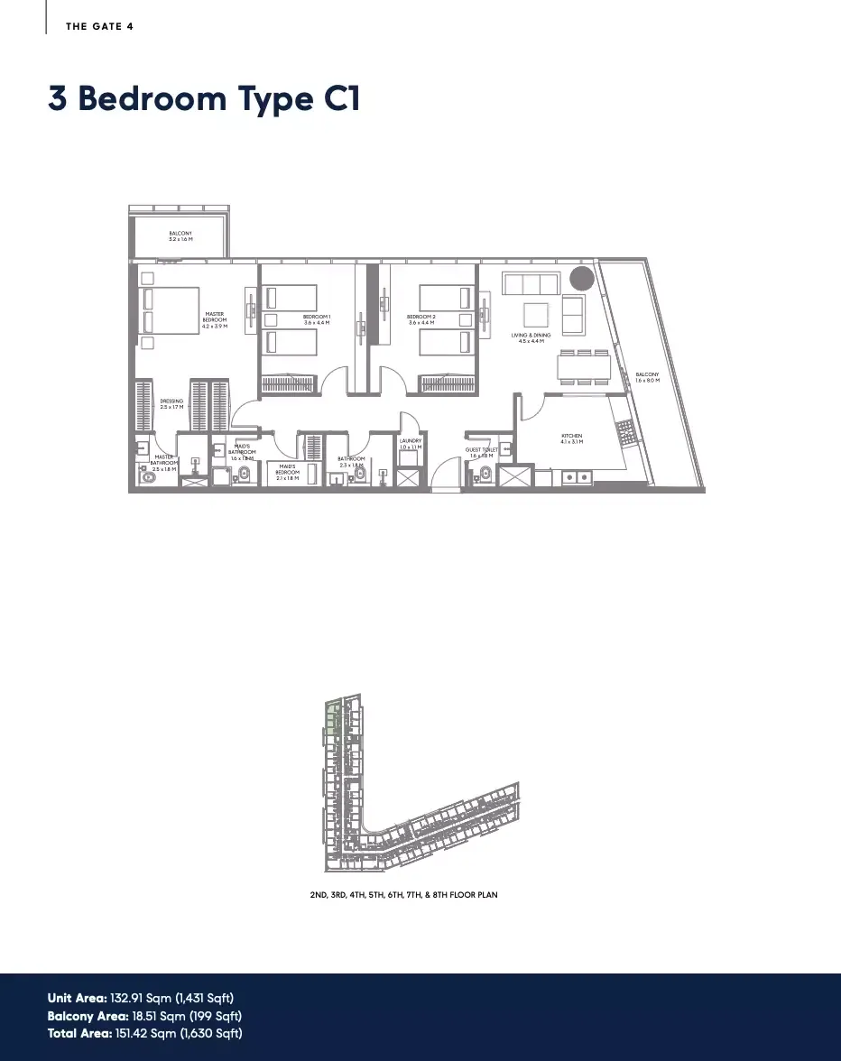 Floor plan for Type C1
