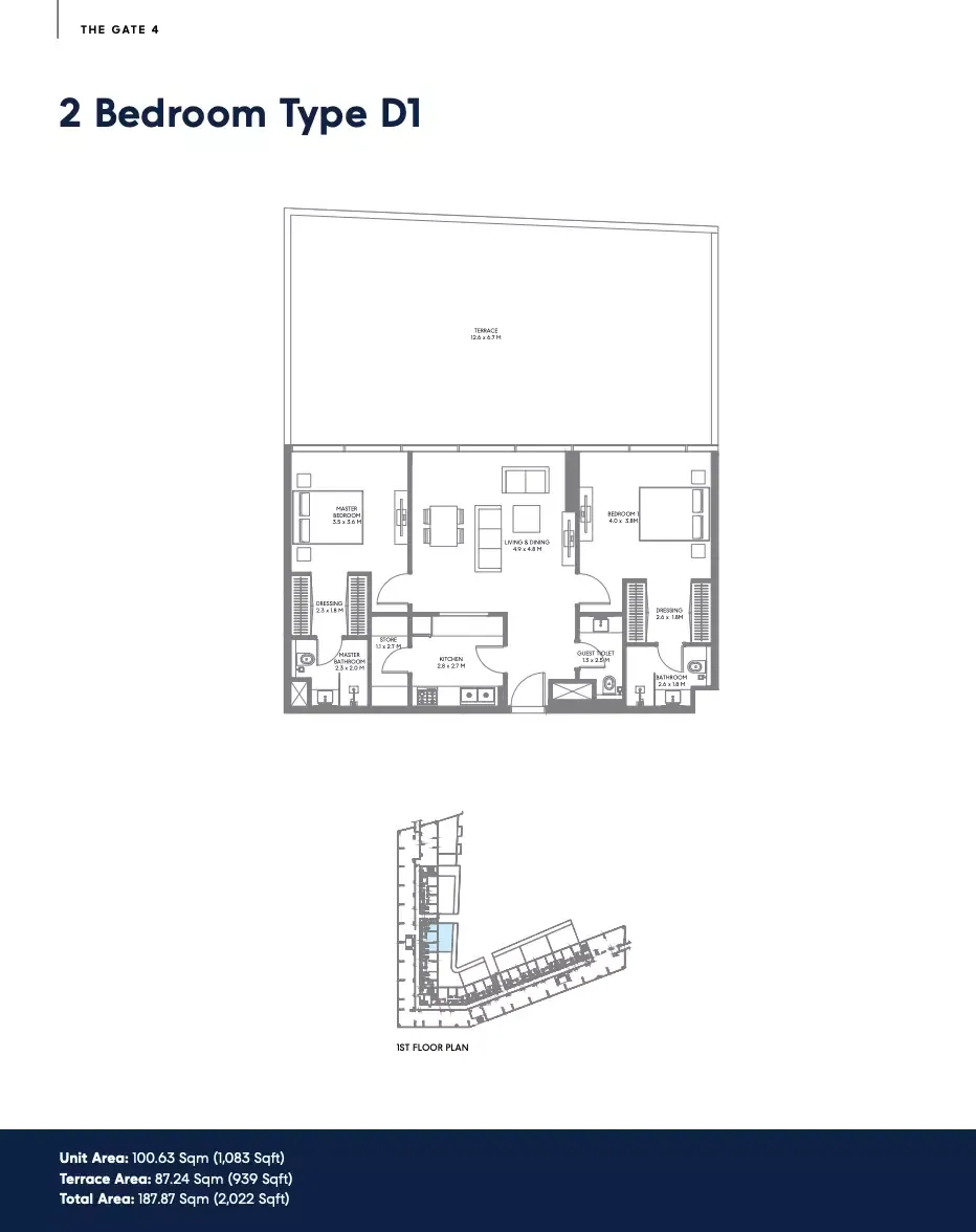 Floor plan for Type D1