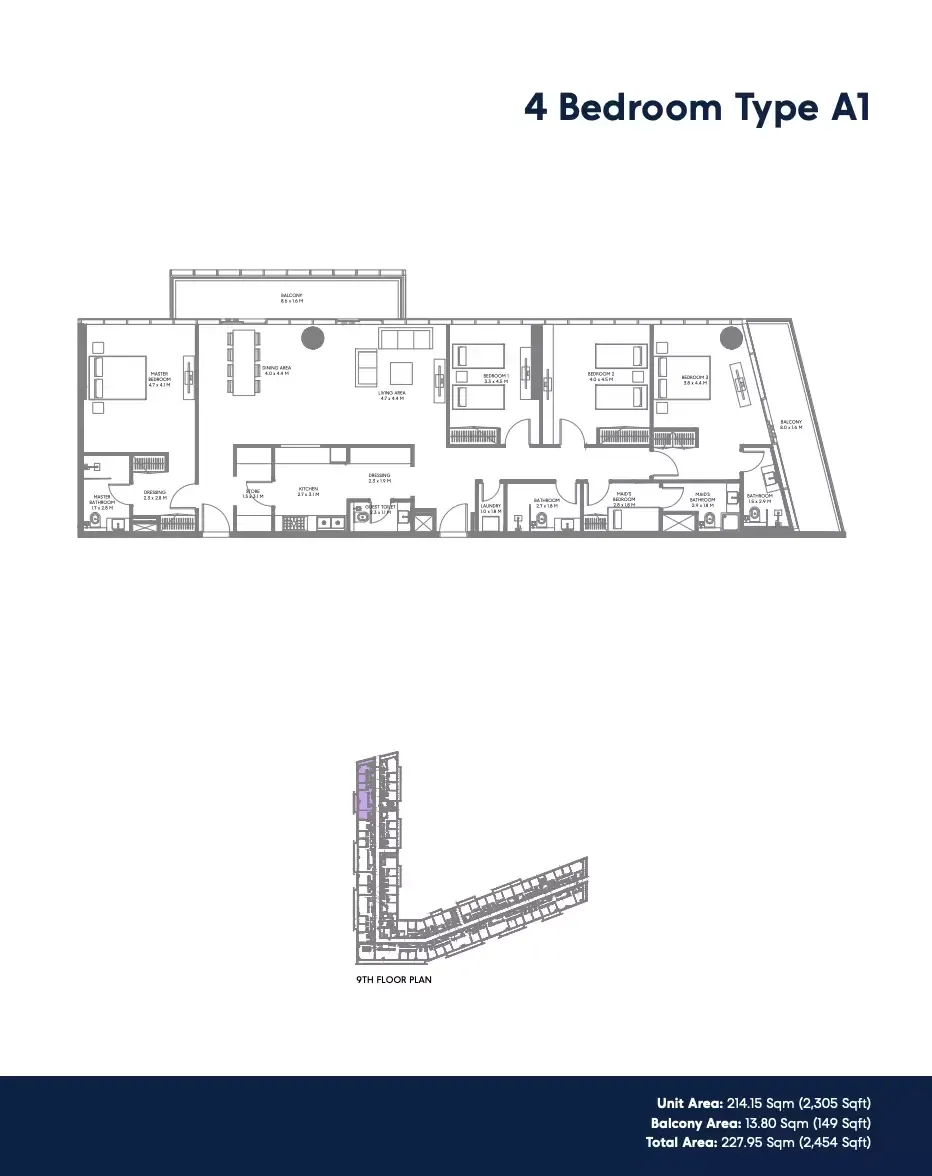 Floor plan for Type A1