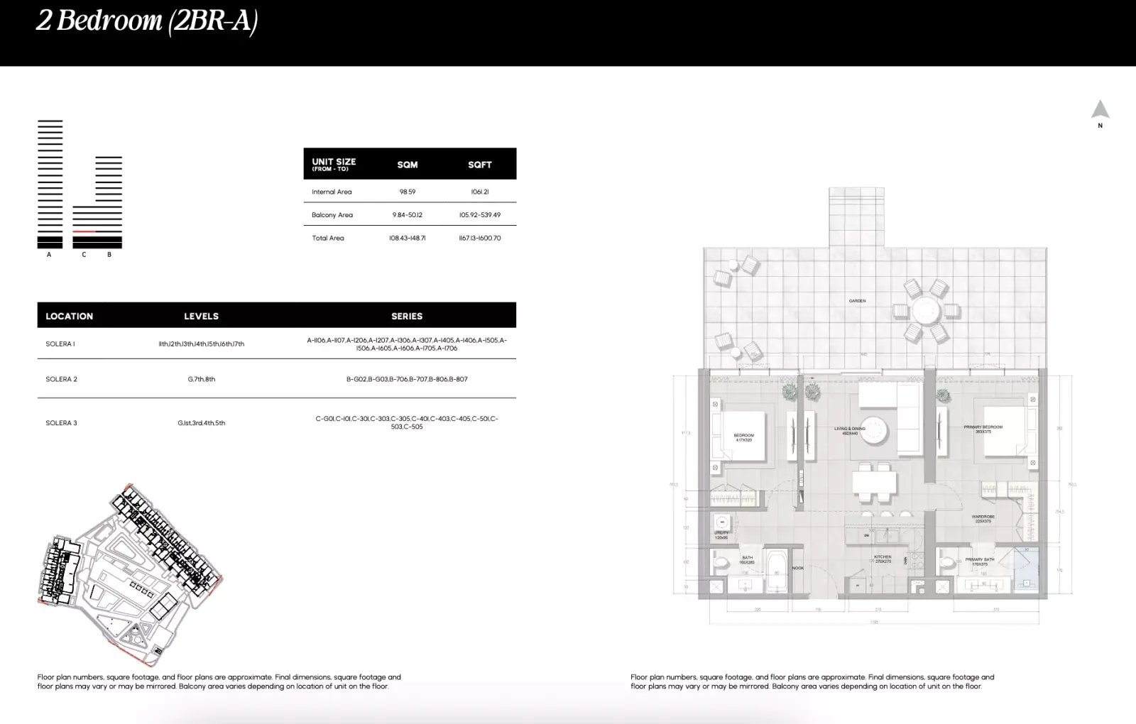 Floor plan for Type 2BR-A