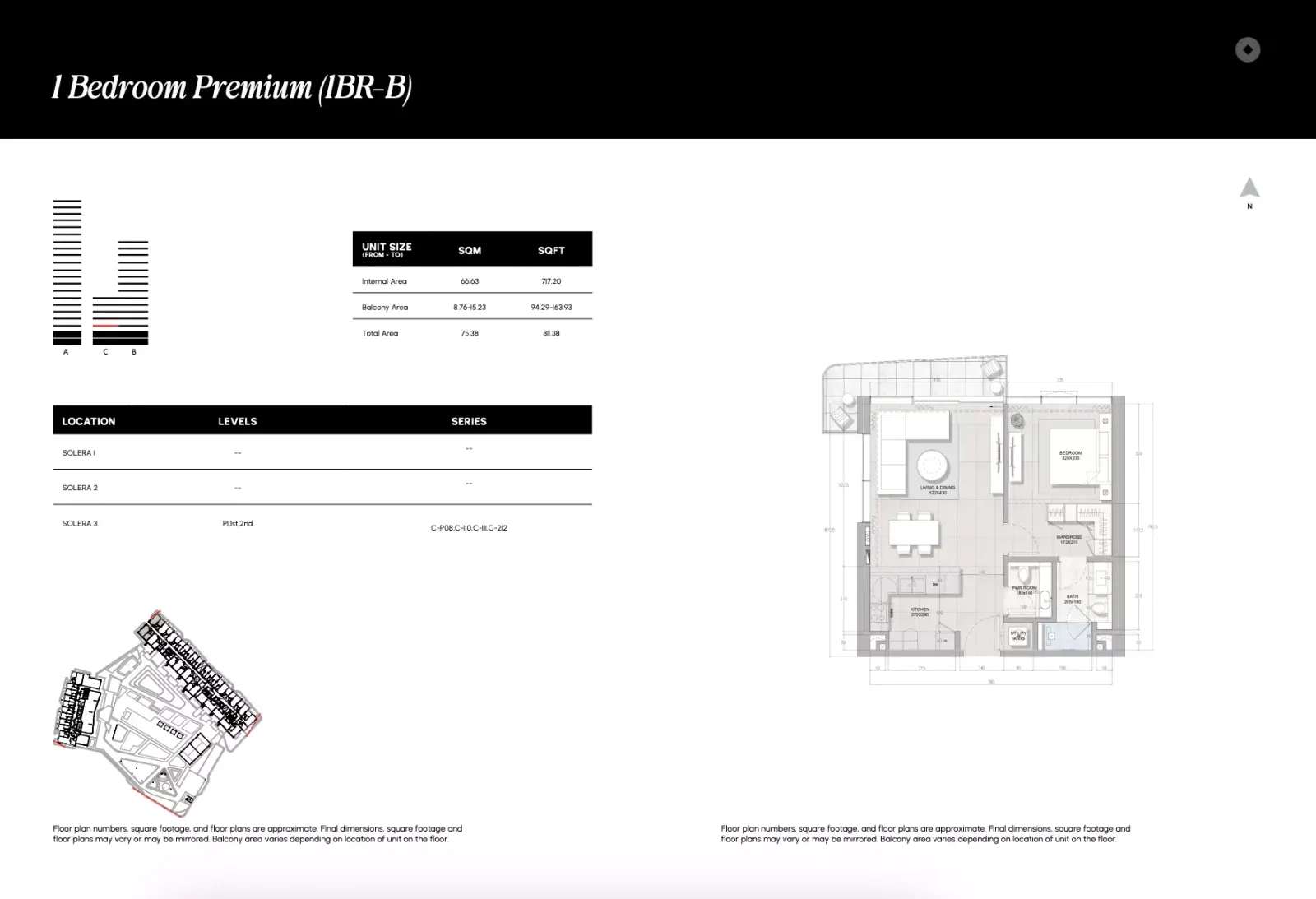 Floor plan for Type 1BR-B